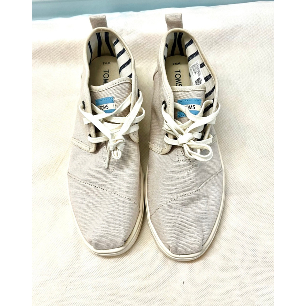 TOMS Bota lace-up casual shoes in beige heritage canvas women size 9.5